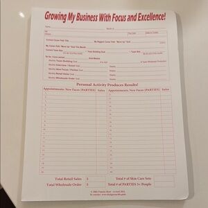 Business Planning Worksheet/ Focus Folders For Consultants